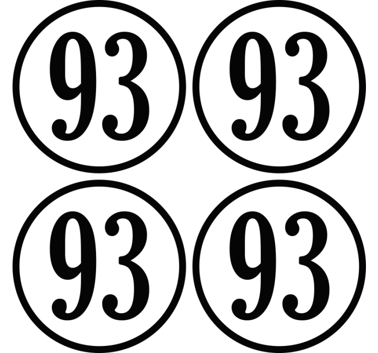 Anpassade nummer runt personliga kustglasunderlägg - Tenstickers