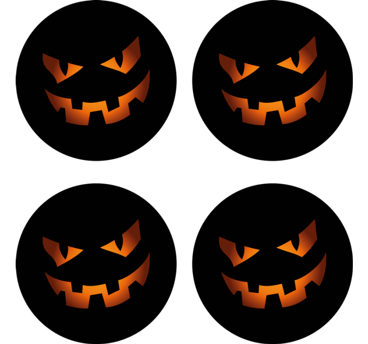 Skrämmande halloween drinkglasunderlägg - Tenstickers