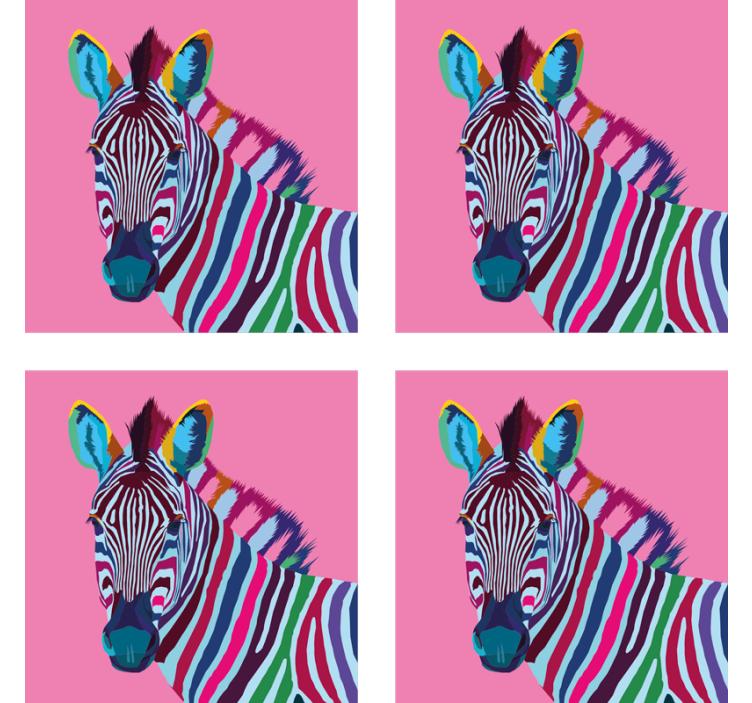 Zebra popkonst zebraunderlägg - Tenstickers