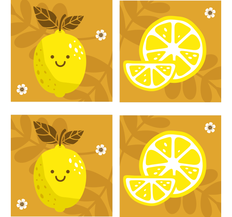 Tecknade citroner citrusfartyg - Tenstickers