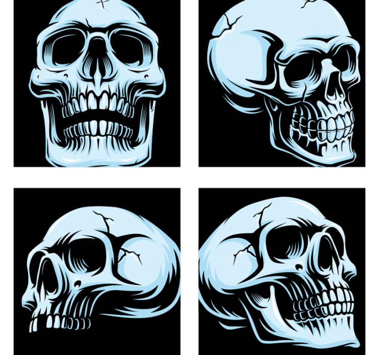 Stor skalleunderlägg halloween - Tenstickers