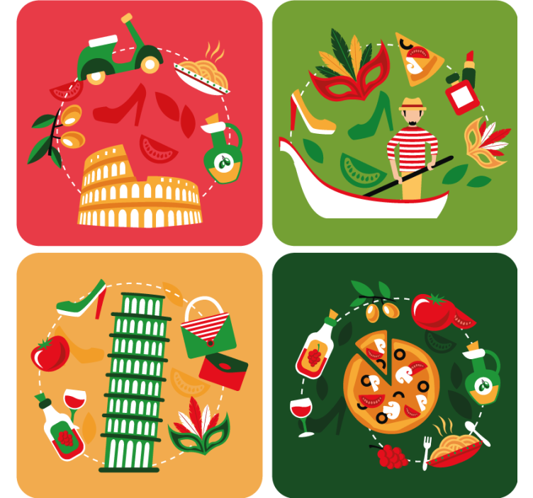 Mest kända ikoner i italien fler glasunderlägg - Tenstickers