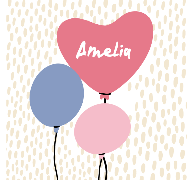 Glad b-dag baloons med namn fler glasunderlägg - Tenstickers