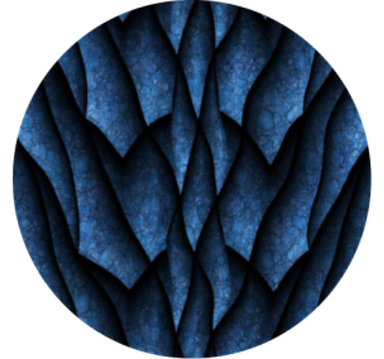 Cirkulär svart drake mönster textur glasunderlägg - Tenstickers