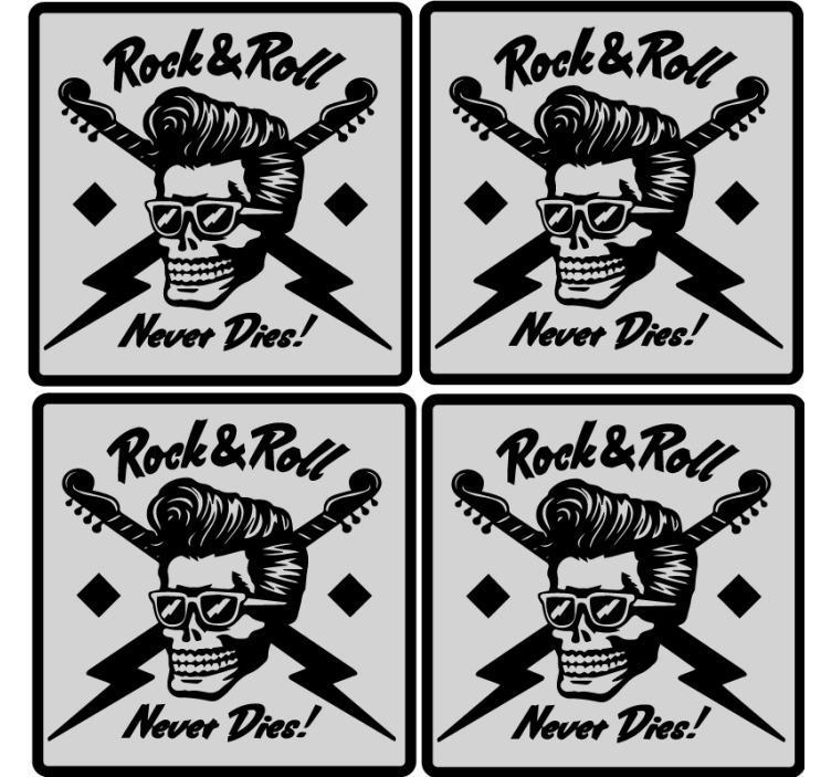 Rock and roll och aldrig dö ölmattor - Tenstickers