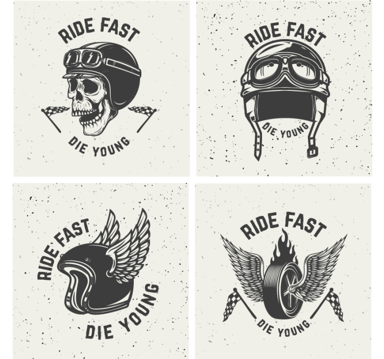 Skalle med racingglasögon Glasunderlägg nördar - Tenstickers