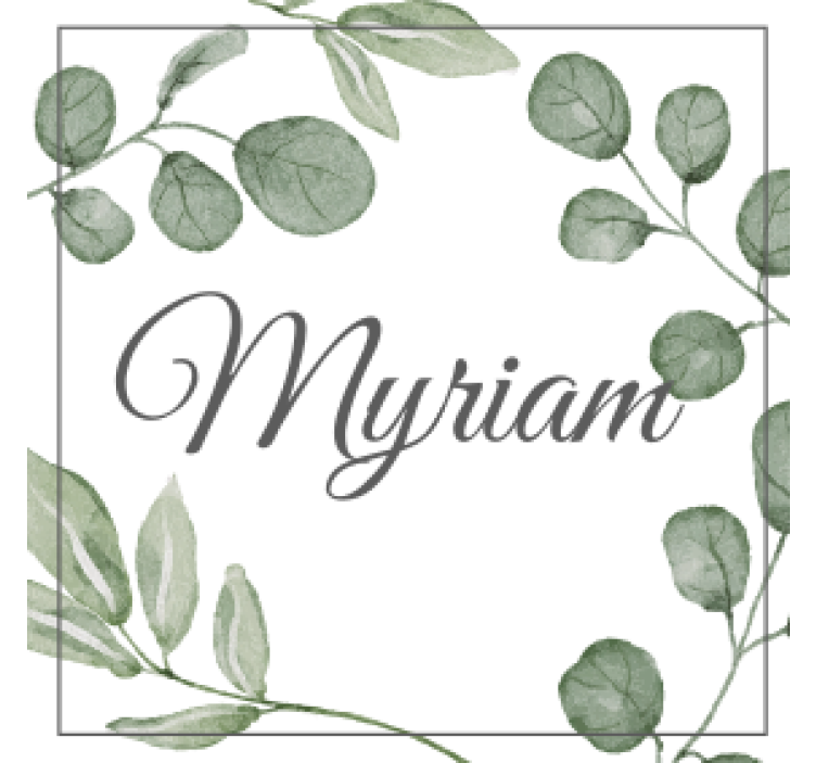 Eukalyptus akvarellkort med namnunderlägg - Tenstickers