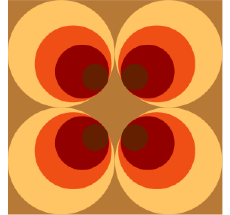 Orange toner cirklar vintage glasunderlägg - Tenstickers