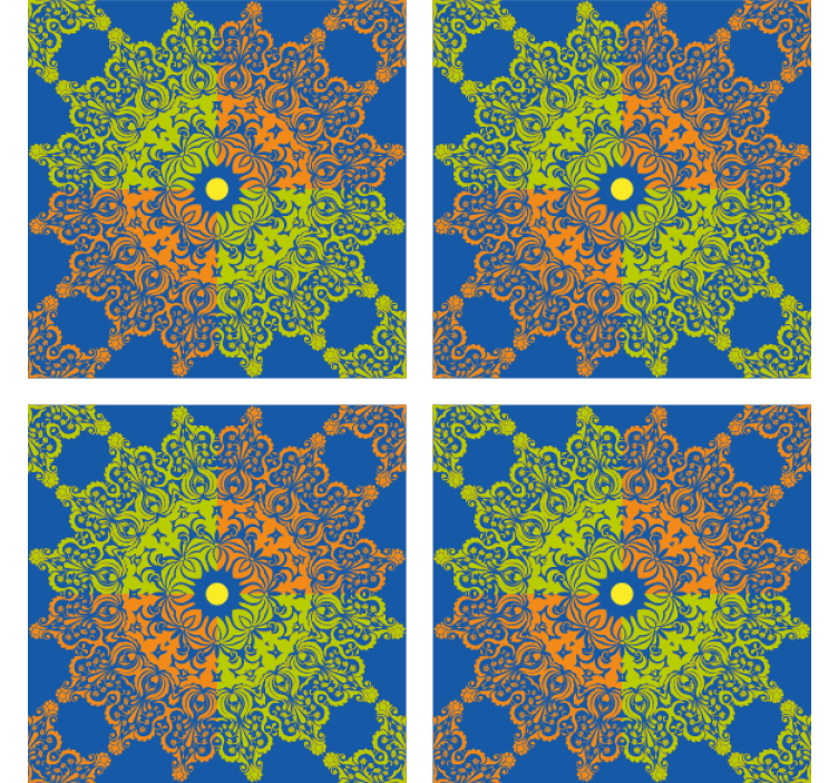 Färgglada mandala mönster Glasunderlägg plattor - Tenstickers