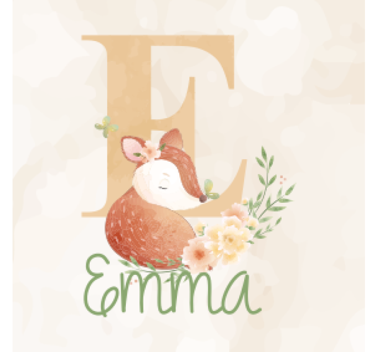 Djur rådjur med namn personliga glasunderlägg - Tenstickers