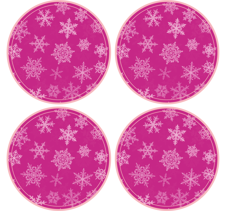 Rosa snöflingor mönster julbana - Tenstickers
