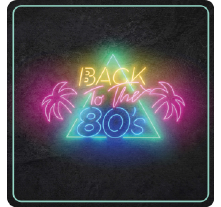 Neon 80-tals retro Glasunderlägg vintage - Tenstickers