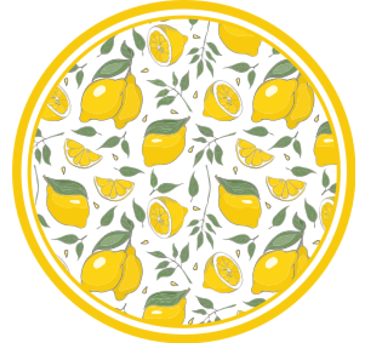 Citroner med gröna blad glasunderlägg - Tenstickers