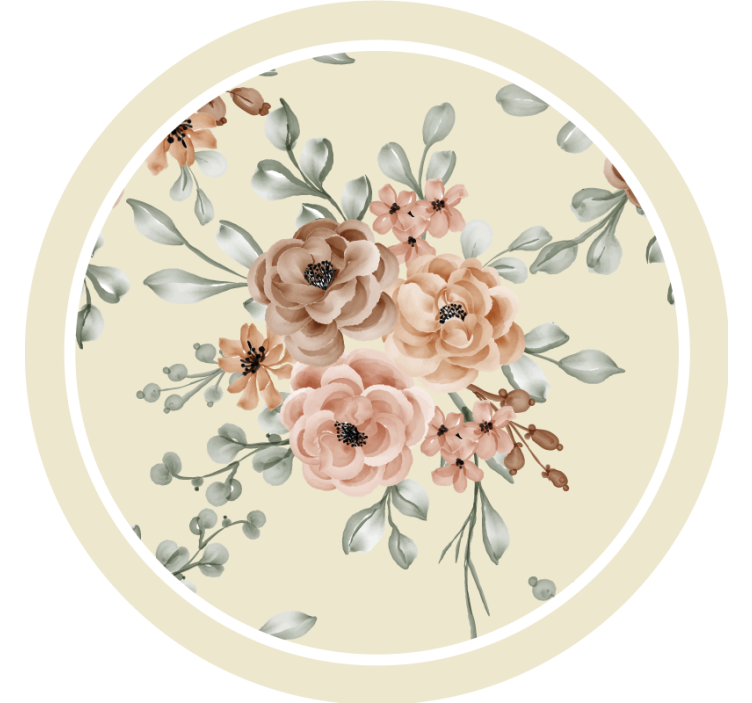 Blommigt elegansmönster Glasunderlägg vintage - Tenstickers