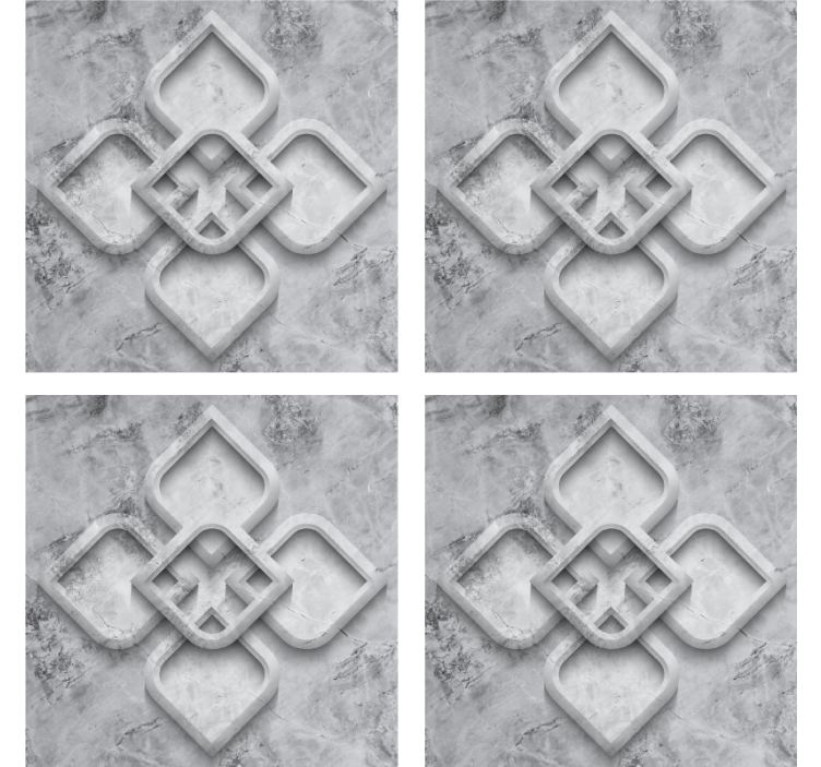 Grå 3d geometriska stenplattor glasunderlägg - Tenstickers