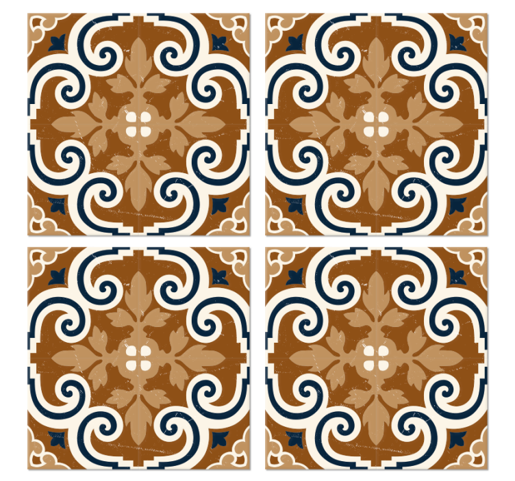 Cement stil kakel glasunderlägg - Tenstickers