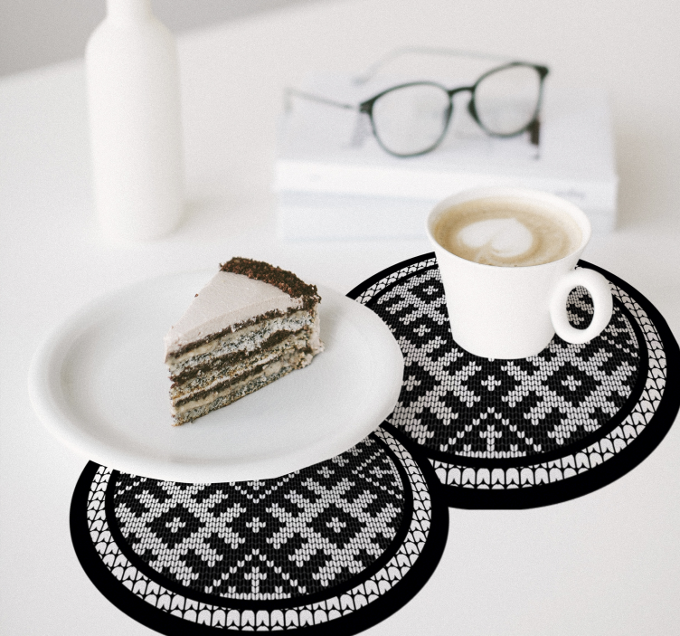 Glasunderlägg med stickat mönster - Tenstickers