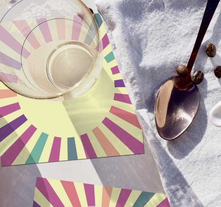 Geometriska sol 70-talsunderlägg - Tenstickers