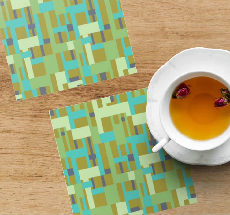 Abstract geometriskt element glasunderlägg - Tenstickers