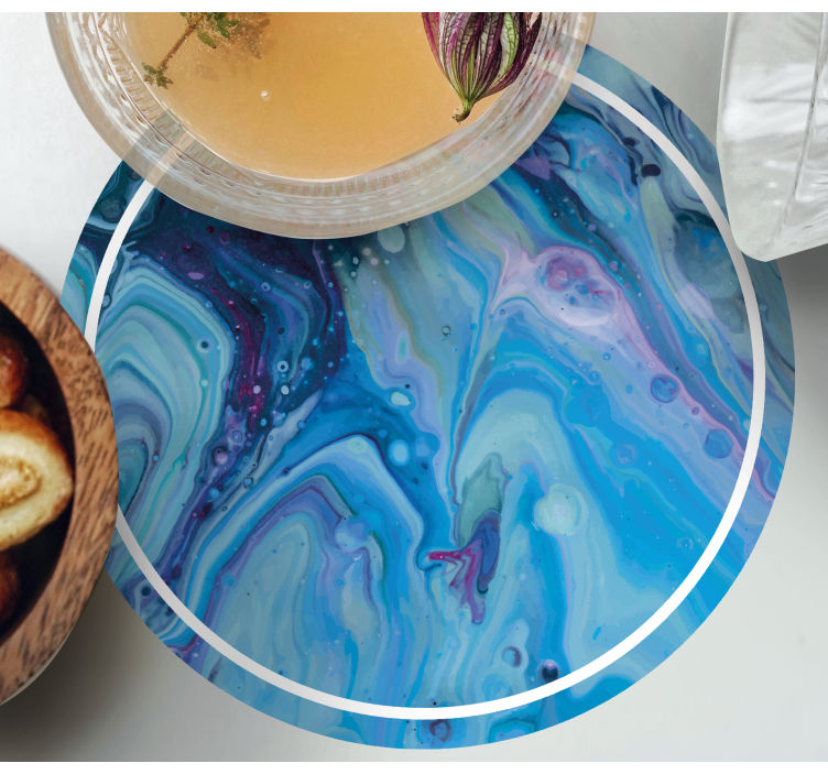 Abstrakt blå målning modern glasunderlägg - Tenstickers