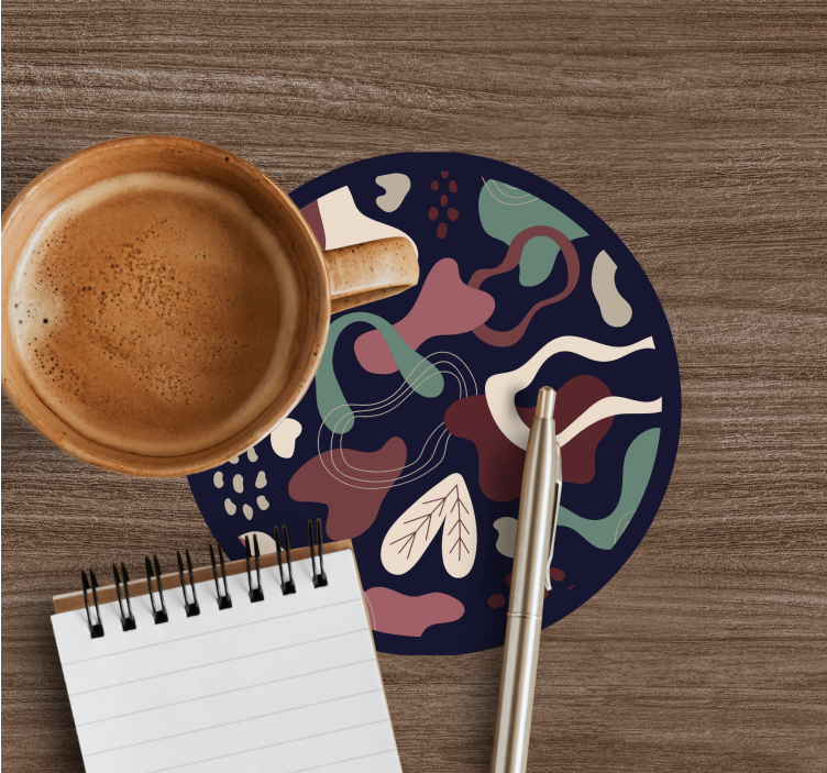 Abstrakt konst röda och gröna mönster glasunderlägg - Tenstickers