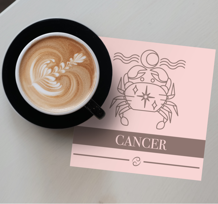 Anpassningsbar glasunderlägg cancer zodiaksymbol - Tenstickers