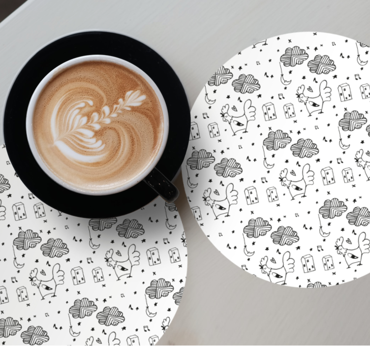 Anpassningsbar glasunderlägg charmigt lantligt motiv - Tenstickers