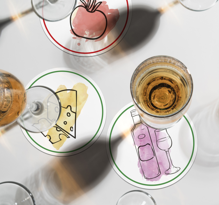 Anpassningsbar glasunderlägg mat och dryck motiv - Tenstickers