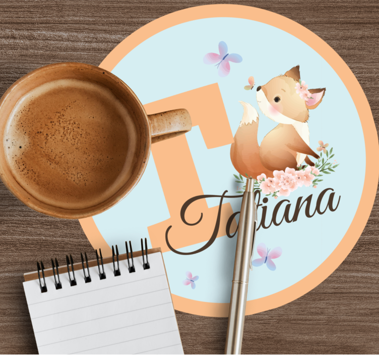 Anpassningsbar glasunderlägg med fyndig rävdesign - Tenstickers