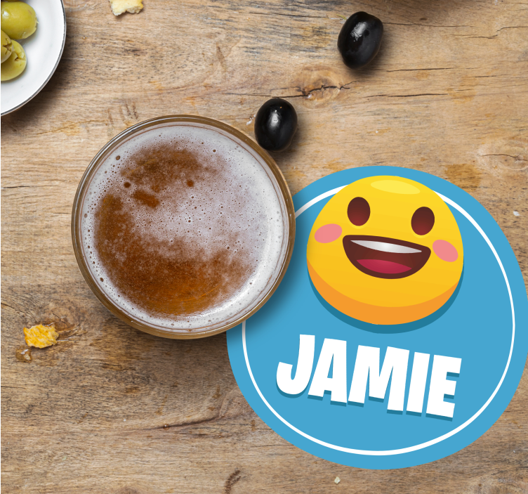 Anpassningsbar glasunderlägg med smiley ansikte - Tenstickers