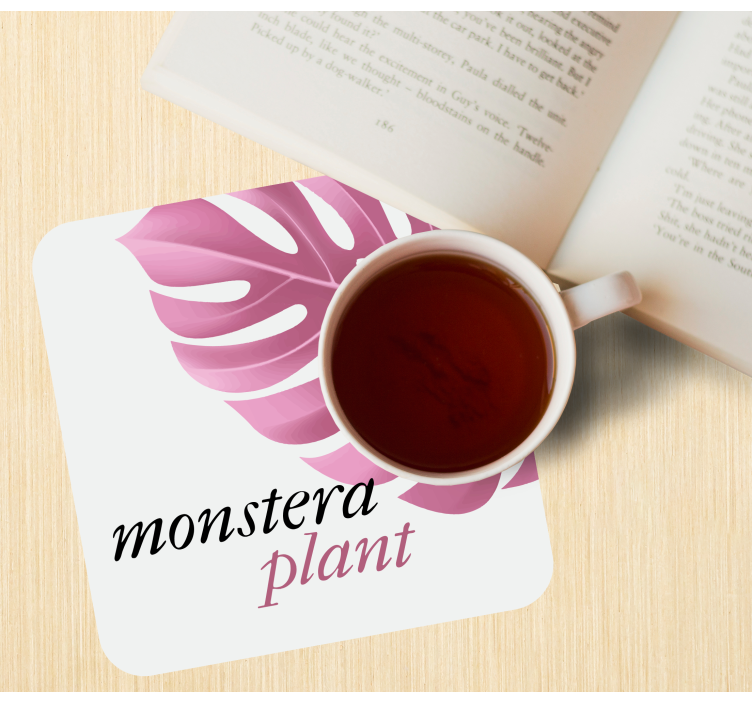 Anpassningsbar glasunderlägg monstera blad accent - Tenstickers