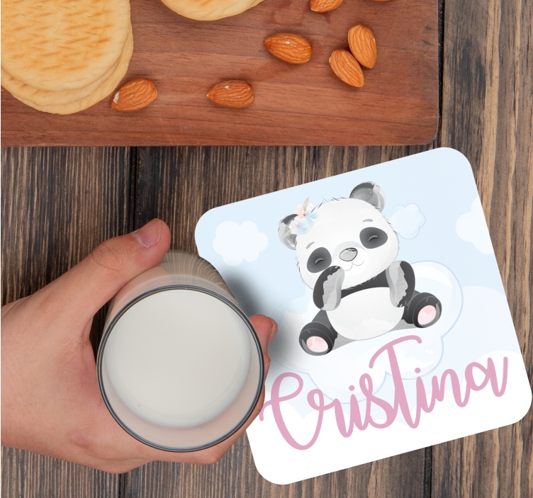 Anpassningsbar glasunderlägg rolig panda karaktär - Tenstickers
