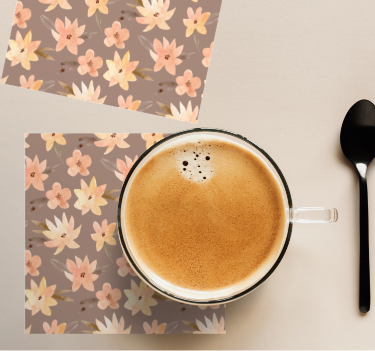 Aquarella blommor pastellfärger fler glasunderlägg - Tenstickers