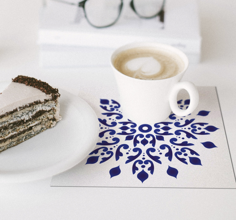 Blå runda klassiska brickplatta - Tenstickers