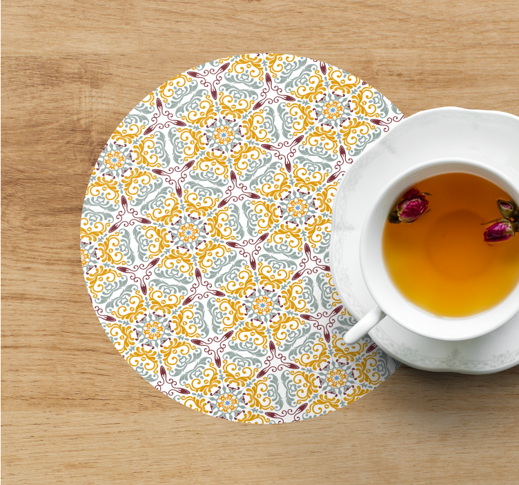 "brigitte" mönster kakel glasunderlägg - Tenstickers