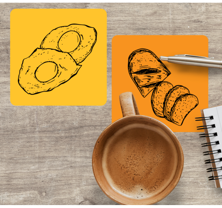 Bröd och ägg mer glasunderlägg - Tenstickers