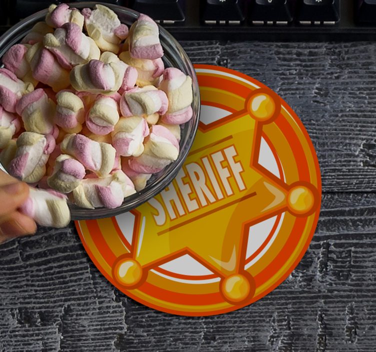 Cowboy stjärna med namn dryck glasunderlägg - Tenstickers