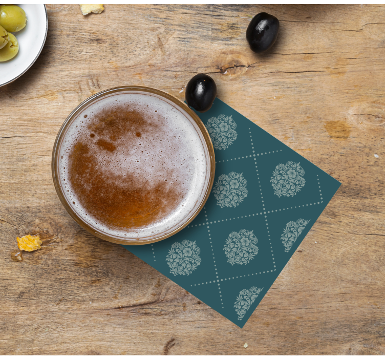 Damaskus sexkantigt mönster vintage glasunderlägg - Tenstickers