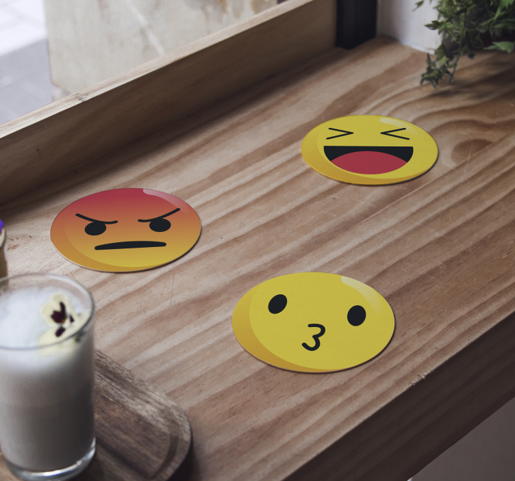 Emoticons geek dryck glasunderlägg - Tenstickers