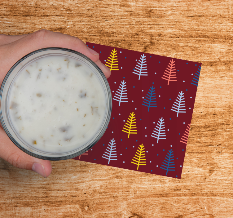 Färgglad trädmönster julunderlägg - Tenstickers