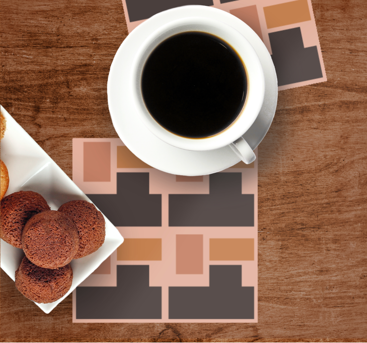 Geometrisk blockarrangemang glasunderlägg - Tenstickers