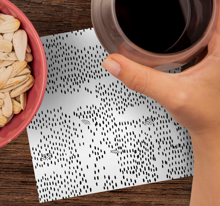 Glasunderlägg abstrakt svart mönster - Tenstickers