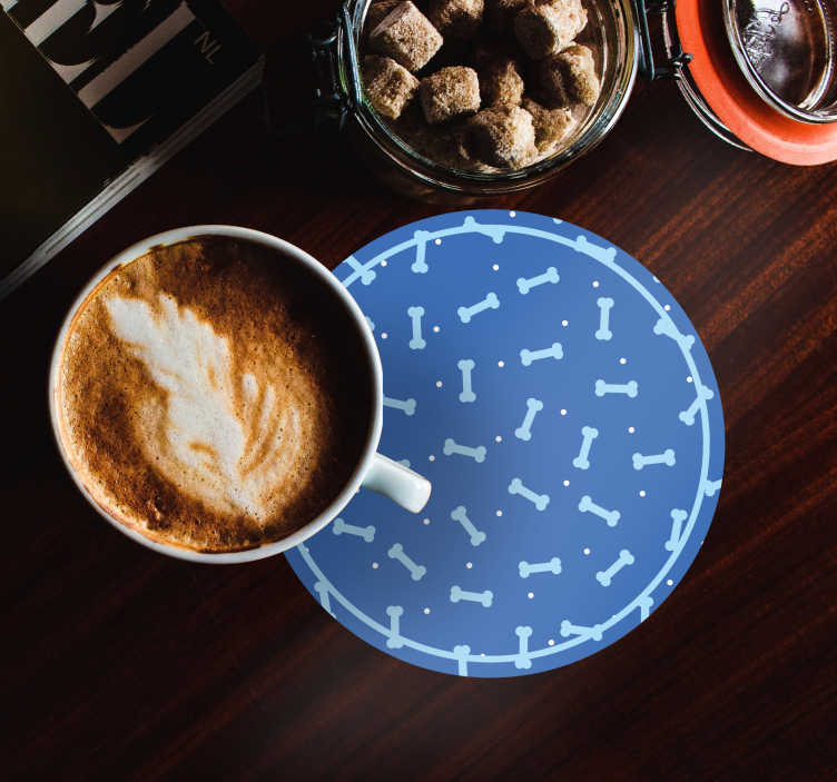 Glasunderlägg benmönster cirkel - Tenstickers