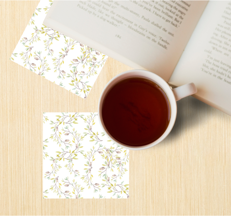 Glasunderlägg blomsterklättermönster - Tenstickers