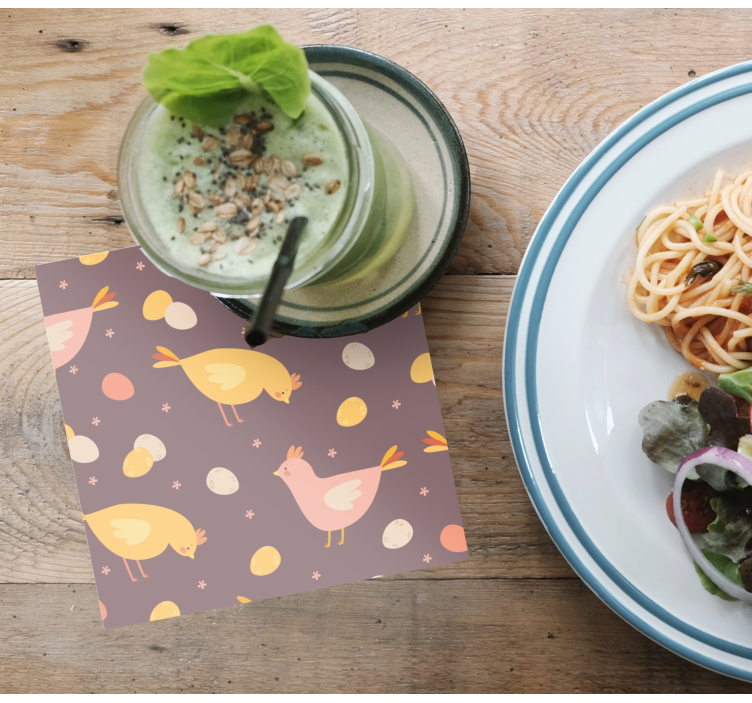 Glasunderlägg bröllop fåglar i charmigt mönster - Tenstickers