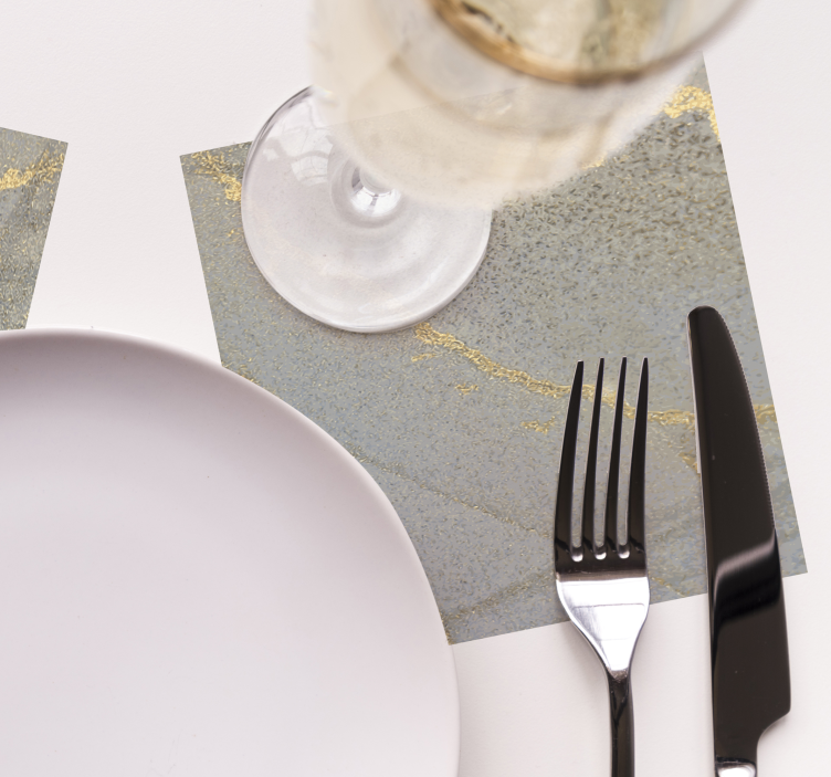 Glasunderlägg elegant ytbehandling i guldfolie - Tenstickers