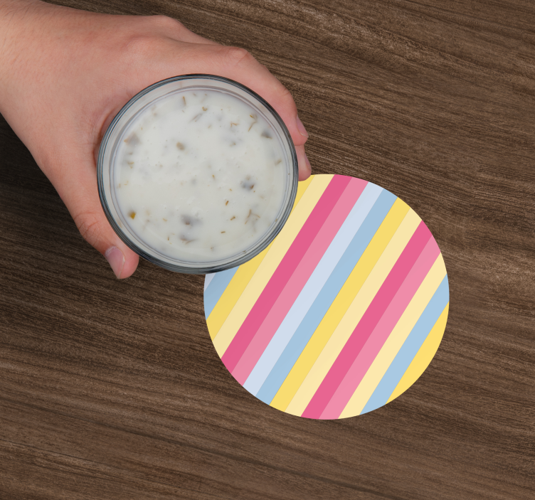 Glasunderlägg färgglad randig mönster - Tenstickers