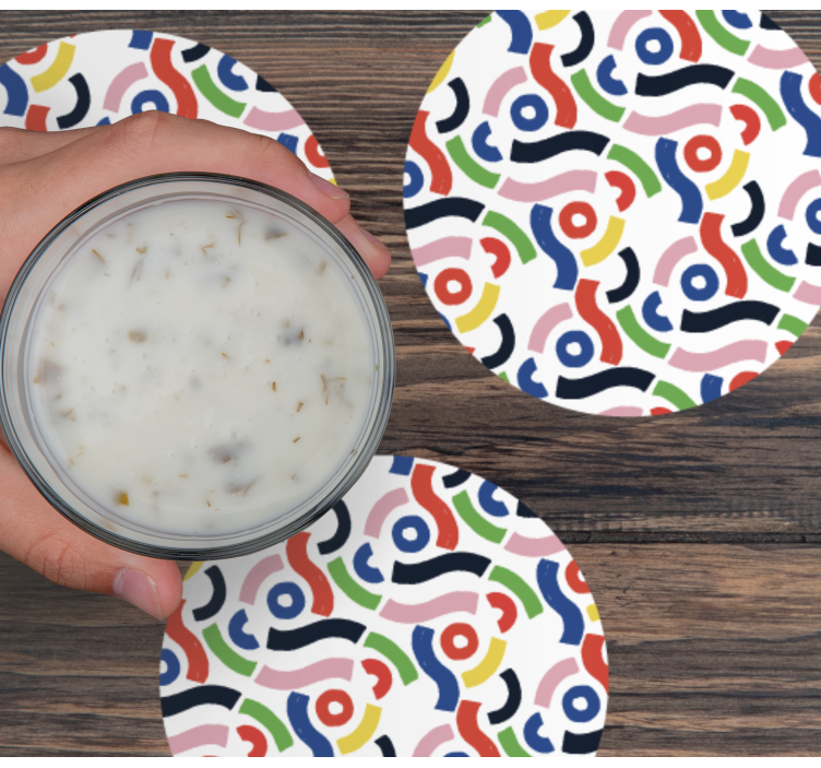 Glasunderlägg färgglada abstrakta mönster - Tenstickers