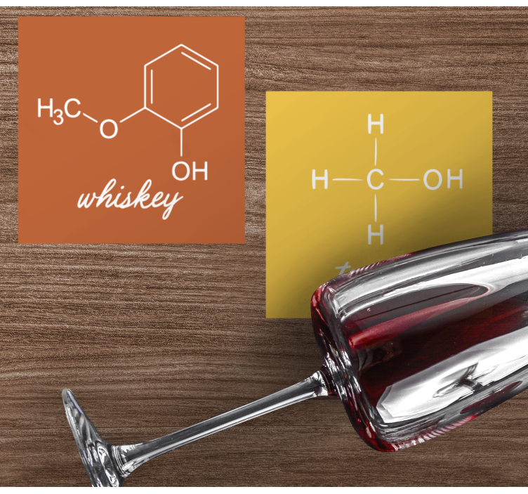 Glasunderlägg fraser kemiska strukturer av sprit - Tenstickers