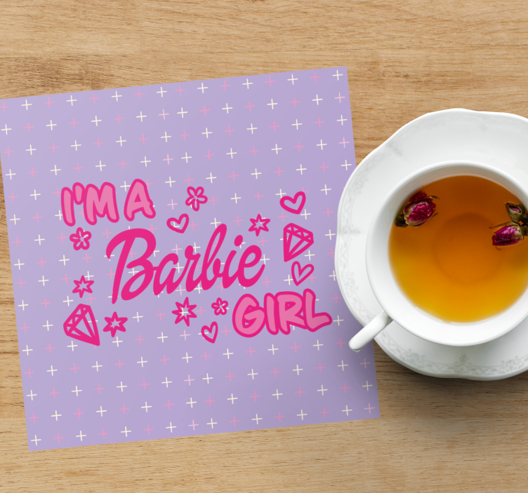 Glasunderlägg fraser lekfull rosa citat - Tenstickers